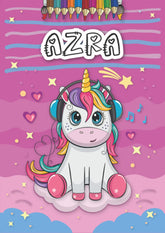 Azra: Personalized Coloring Book for Azra | Theme: Unicorn | Birthday gift for girl, daughter ... | Ages: 4-8 | 25 unicorn designs with name Azra, Large size A4 (ca. 8.5 x 11 inches)